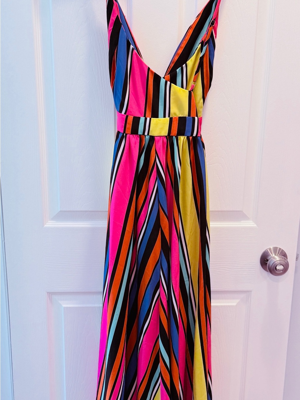 SHEIN Multicolor Striped Dress with Blue, Pink, Yellow, Orange Accents - Picture 2 of 4